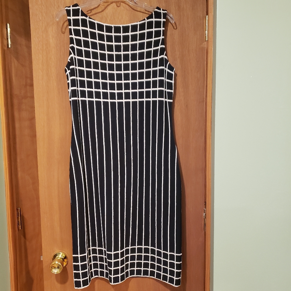St John black and white dress
